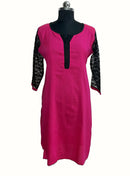 Blossoms Plain Lace Work Kurti